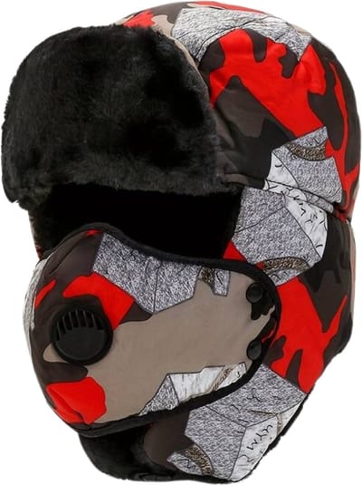 Nivard Wintermuts - Heren - Dames - Volwassenen - Muts - Ski Mask - Bivakmuts - Balaclava - Ski Masker - Face Mask - Full Face Mask - Winter Masker - Camo - Rood