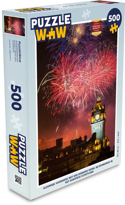 Puzzel Vuurwerk - Klok - Edinburgh - Legpuzzel - Puzzel 500 stukjes