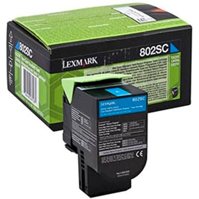 Lexmark 80C2SC0 nr. 802SC toner cartridge cyaan (origineel)