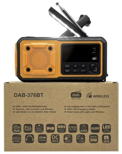 Noodradio - Radio op batterijen - Oplaadbare radio - Oplaadbaar via batterij, zon, USB en opwinden - Powerbank - Zaklamp - AM/FM - Zakradio - USB C kabel - Emergency radio - Survival radio - Ideaal voor in je noodrugzak!
