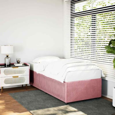 vidaXL - Bedframe - fluweel - roze - 80x200 - cm