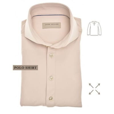 John Miller Polo Hyperstretch Performance Button Licht Bruin / male