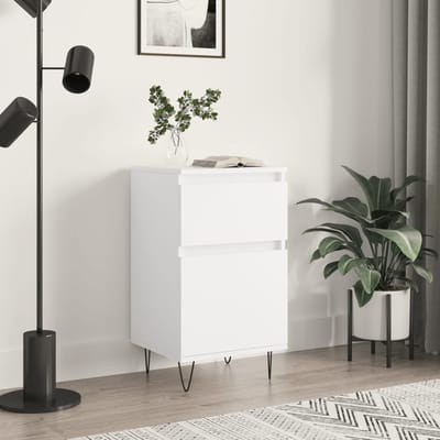 vidaXL - Dressoir - 40x35x70 - cm - bewerkt - hout - wit