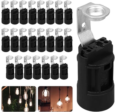 E14 lampenfitting 24-pack - thermoplastisch - zwart - eenvoudig te installeren - ShopVlot