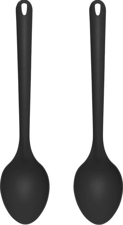 2x hega hogar opscheplepel - kunststof - zwart - 32 cm - keukengerei- koken - opscheppen