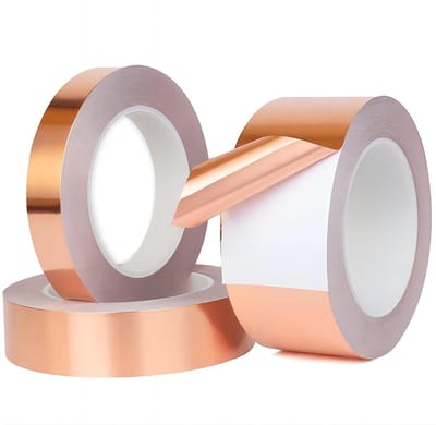 Koper zelfklevende tape 25mm x 20m, enkelzijdig geleidend voor elektrische reparaties en circuits