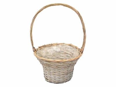 Van der Leeden Mand voor rozenblaadjes - bruin - D35 x H56 cm - rotan - gevlochten riet - opbergmand - bruidsmeisje
