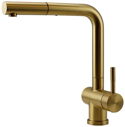 Pure.Sink Elite Steel Pulse-S keukenkraan PVD geborsteld goud met uittrekbare uitloop PS8500-60