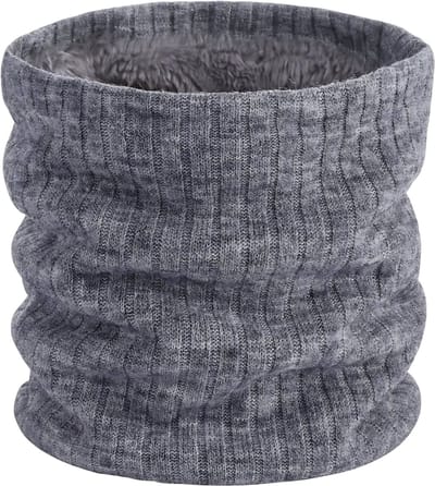Warme Gebreide Fleece Sjaal Winter – Thermisch, Winddicht, Ski Sjaal, Dames & Heren, Multifunctioneel Gezichtsmasker, Outdoor, Wandelen, Fietsen, Schaatsen, Winteraccessoire-Grijs