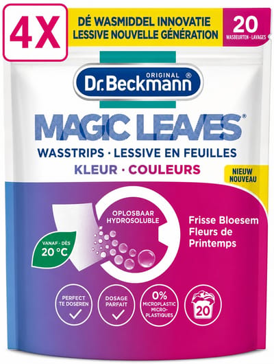 4 x Dr. Beckmann Magic Leaves Colour - Wasstrips - Wasmiddeldoekjes