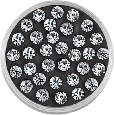 Quiges RVS Verwisselbare Mini Munt met Zirkonia Stenen Transparant - SLSRC012