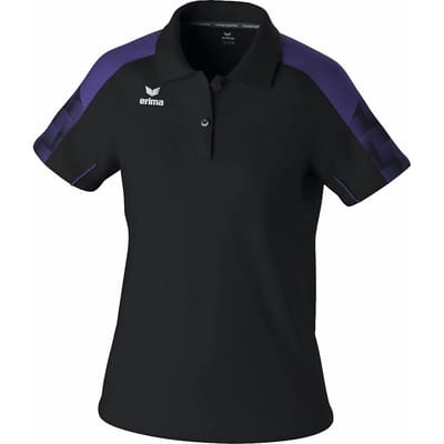 Erima Evo Star Polo Dames - Zwart / Violet | Maat: 34