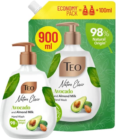 Natuurlijke set voor hand en lichaam creme zeep met Avocado en Amandelmelk - 400ml pus navul 900ml