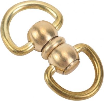 Dubbele D-Ring 40mm - Zware Dubbele Draaihaak met 360 Graden Draaiverbinding, Ideaal voor Leren Ambachten en Kampeeraccessoires