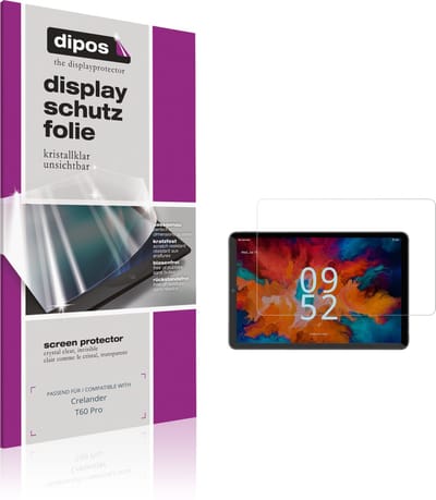 dipos – 2x Beschermfolie geschikt voor Crelander T60 Pro | Krasbestendige & heldere Screenprotector Ultra-Thin
