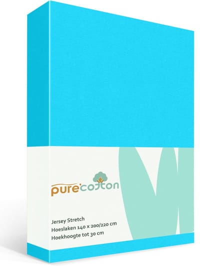 Hoeslaken 140x200 - Katoen jersey - Hoekhoogte 30cm - Elastiek rondom - Turquoise