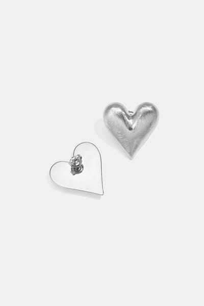 Heart oorknopjes Zilver