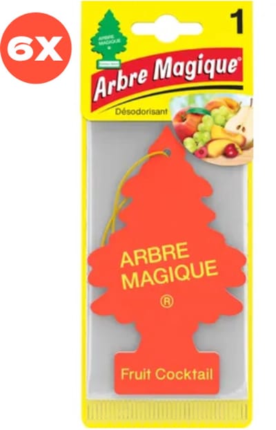 6 stuks Fruit Cocktail Arbre Magique Geurboom Luchtverfrisser voor in de auto – Car Parfum – Geurboompje – Geurbooster – Wonderboom – Geurverfrisser – Nieuwe Auto – Autogeur – Autoparfum – Geurblad - Zomer Fris - Vruchtenmix - Gemengd fruit