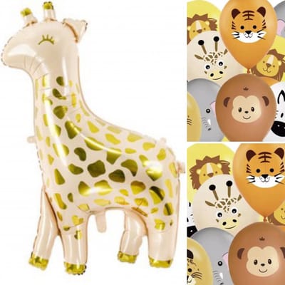 Giraf jungle ballonnen set - ballon - giraf - jungle - decoratie - thema feest - dieren - verjaardag - decoratie