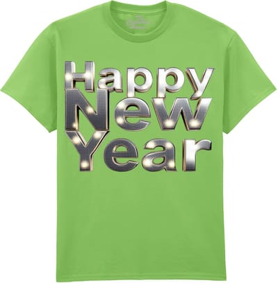 Happy New Year - Silver The Coloured House T-shirt 5XL