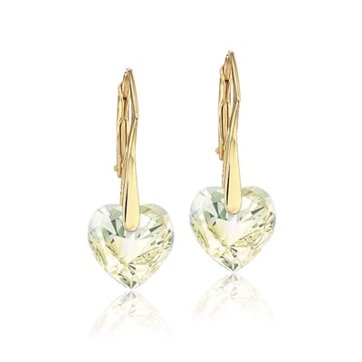 Montebello Oorbellen Lily HG46 - Swarovski Hart - 925 Zilver Verguld - Ø10mm - 25mm