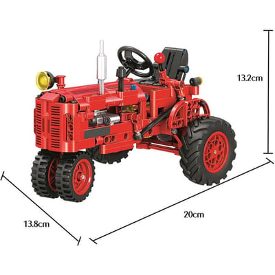 Stadsklassieker Ouderwetse Tractor Auto Bouwsteen DIY Speelgoed voor Kinderen Jongens Educatieve Constructie Stenen red