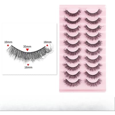 10 Pakken Hoge Imitatie Nerts Haar Nepwimpers Natuurlijke Simulatie Dikke Gekrulde Wimpers Spiky Manga Lashes