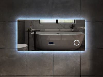 Mawialux LED Spiegel - 120cm - Rechthoek - Verwarming - Digitale Klok - Bluetooth - Yade