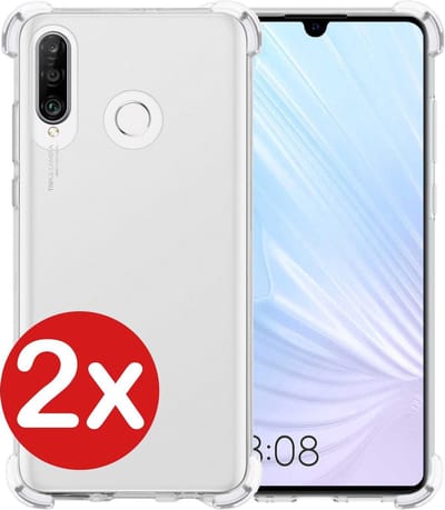Hoesje - 2 Stuks - Geschikt voor Huawei P30 Lite - Sterk & Shockproof - Back Cover - Siliconen Case - Telefoon Hoes Shock Proof - Telefoonhoes - Transparant