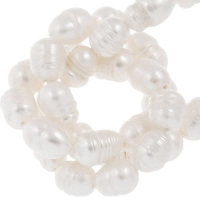 Zoetwaterparels (7 - 9 x 6.5 mm) White (20 Stuks)