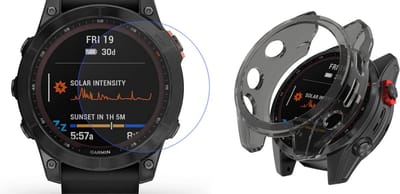 Strap-it bundel van Case en Screenprotector - Geschikt voor Garmin Fenix 7 / Fenix 7 Solar - Glazen screenprotector + TPU case - Schokbestendig & krasbestendig - 360° volledige bescherming - Zwart en Transparant