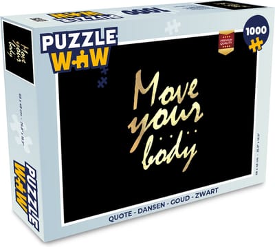 Puzzel Quote - Dansen - Goud - Zwart - Legpuzzel - Puzzel 1000 stukjes volwassenen