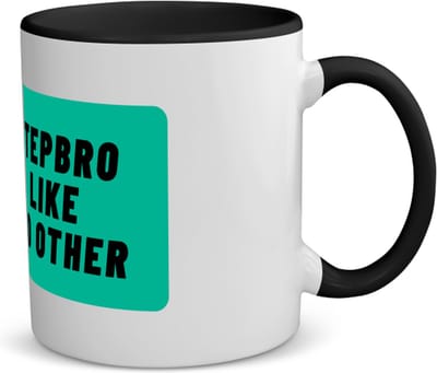 Akyol - stepbro like no other koffiemok - theemok - zwart - Broer - geweldige stiefbroer - niemand anders - verjaardag - cadeau - kado - bedankje - geschenk - 350 ML inhoud