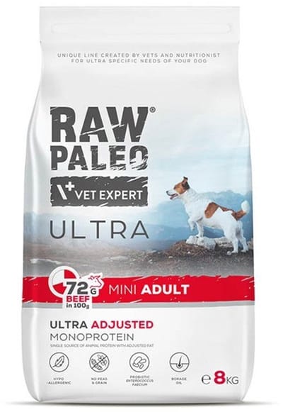 VetExpert Raw Paleo Ultra - Droge hondenvoeding - Rundvlees - Monoproteïne - Graanvrij - Voor kleine volwassen honden