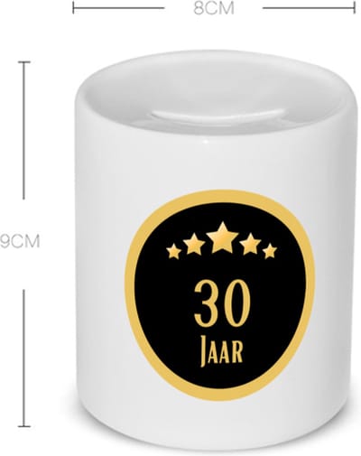 Akyol - 30 jaar Spaarpot - Hoera 30 jaar - iemand die 30 jaar is geworden of 30 jaar lang een relatie hebben of getrouwd zijn - verjaardagscadeau - verjaardag - cadeau - kado - geschenk - gift - relatie - trouwdag - jubileum - 350 ML inhoud