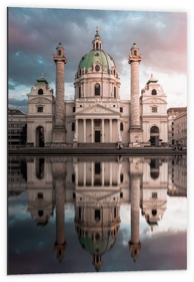 Dibond - Gebouw in Resselpark - Wenen - 60x90cm Foto op Aluminium (Met Ophangsysteem)