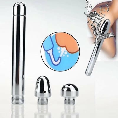 Jumada's Anaal Douche met 3 verschillende koppen stralen - De Ultieme Anale Reiniging - Wordt geleverd in discrete verpakking zodat de anaal douche ook makkelijk mee te nemen is.