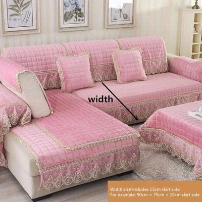 Kanten bankhoes Pluche antislip hoes stoel Moderne stijl bankhoes Vier seizoenen bankhanddoek 70x70cm