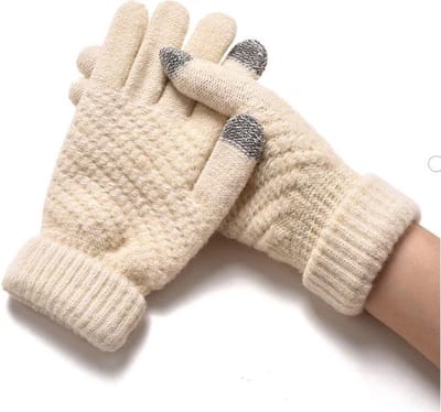 Scoby - Wollen Handschoenen - Winterhandschoenen - Warme Handschoenen - Touchscreen Gloves - Beige