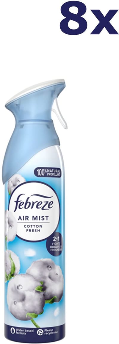8x Febreze luchtverfrisser 185ml Cotton Fresh