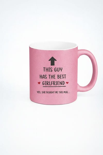 Roze Glitter Mok 'Beste Vriendin' Cadeau voor Vriendje - Unieke Koffiemok met Lieve Tekst
