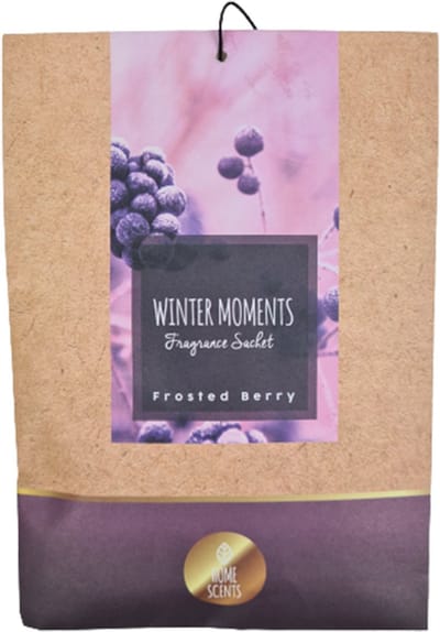 Geur zakje Bessen "Frosted Berry" - Paars / Donkergeel - Karton - 12 x 17 cm - Set van 2