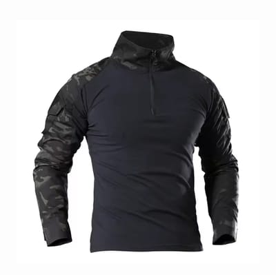 Camouflage Trui - Leger - Zwart - Heren - Shirt lange Mouwen - Sweater
