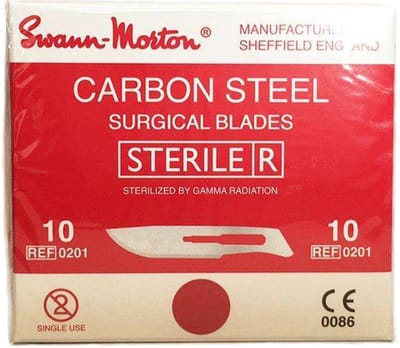 Swann Morton mesjes steriel 10 Swann Morton - RVS - Past op houder nummer 3 - Nummer 10