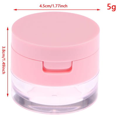 1 STuks Draagbare Plastic Poederdoos Lege Losse Poeder Container Met Zeef Spiegel Cosmetische Zeef Losse Pot Reizen Make-up Container