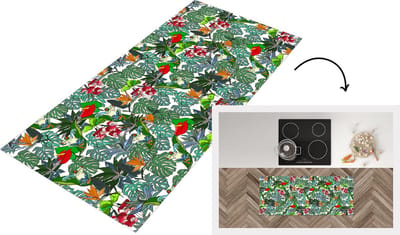 Keukenloper - Loper keuken - Patroon - Planten - Jungle - 120x50 cm - Keukenloper vinyl