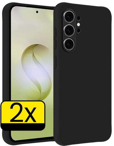 Hoesje - 2 Stuks - Geschikt voor Samsung Galaxy S26 Ultra - Sterk & Shockproof - Case Siliconen - Back Cover - Telefoon Hoes - Telefoonhoesjes - Zwart