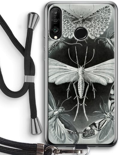 Case Company® - Hoesje met koord geschikt voor Huawei P30 Lite hoesje met Koord - Haeckel Tineida - Telefoonhoesje met Zwart Koord - Bescherming aan alle Kanten en Over de Schermrand