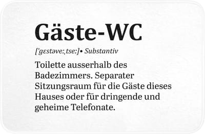 Badmat 60x40 cm - Antislip - Quote - Definitie - Gäste-wc - Wit - Badmatten voor badkamer - Badkamermat - Douchemat - Badkamer mat