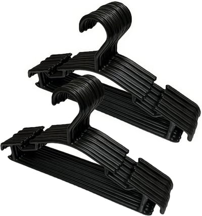 Zwarte hanger - Kledinghanger - Broekhanger - Kinderhanger - Babyhanger - Kinder plastic hanger - Garderobekast Babykledinghanger - 20 stuks antislip peuterhangers - Voor baby's Kinderkleding Broeken Jassen Jurken